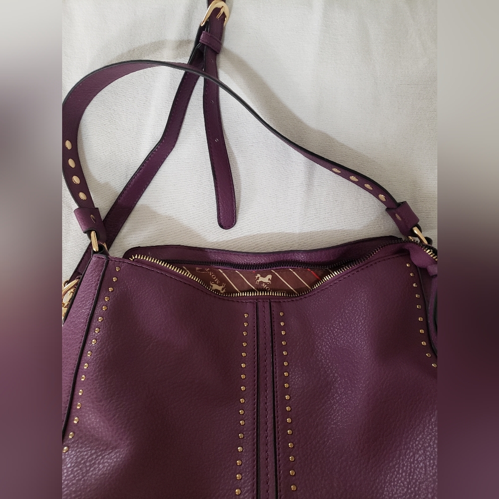 Montana West Studded Purple Conceal Carry Handbag Shoulder Crossbody - Picture 2 of 16